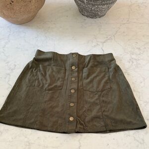 Forever 21 Khaki Button-Down Mini Skirt